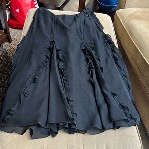 A Beautiful and Elegant Ralph Lauren Chiffon Black Ruffle Maxi Skirt in size 8